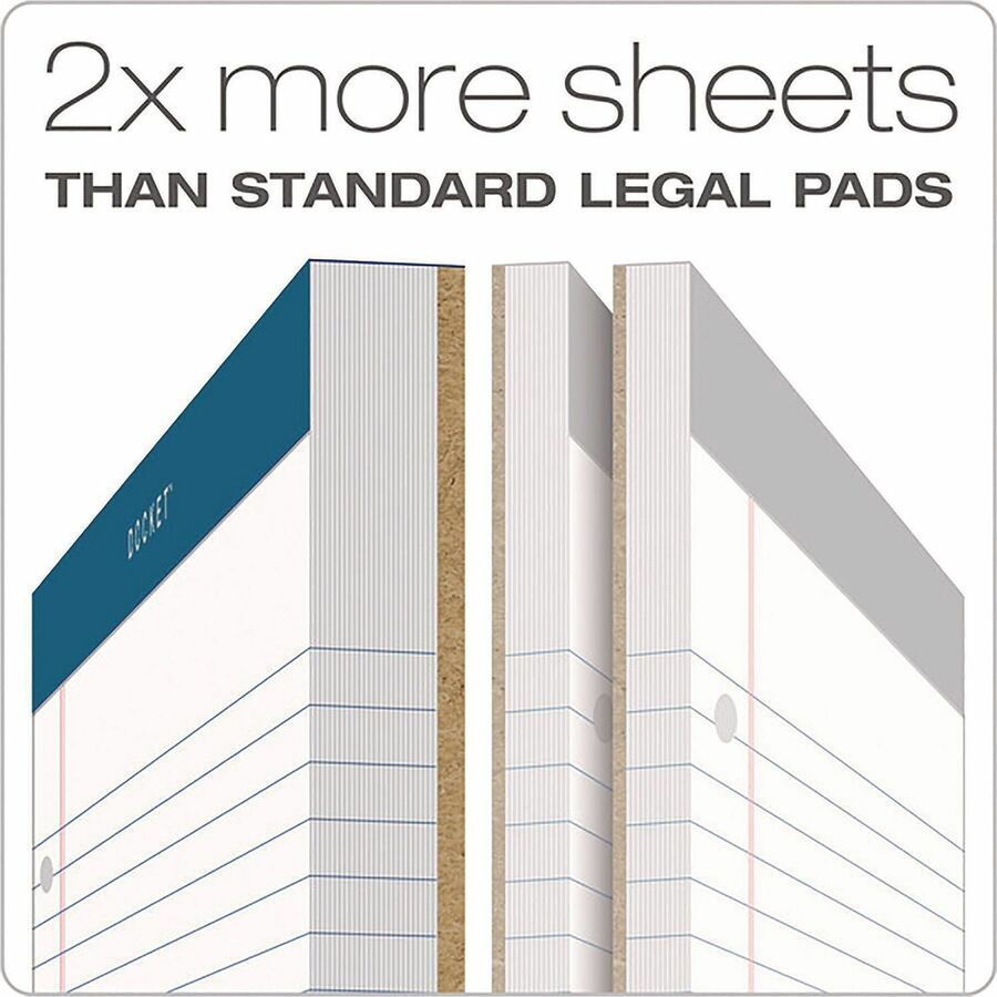 Stapled/Glued - 0.34" Ruled - 16 lb Basis Weight - Letter - 8 1/2" x 11 3/4" Sheet Size - White Paper - Perforated - 1 / Pad