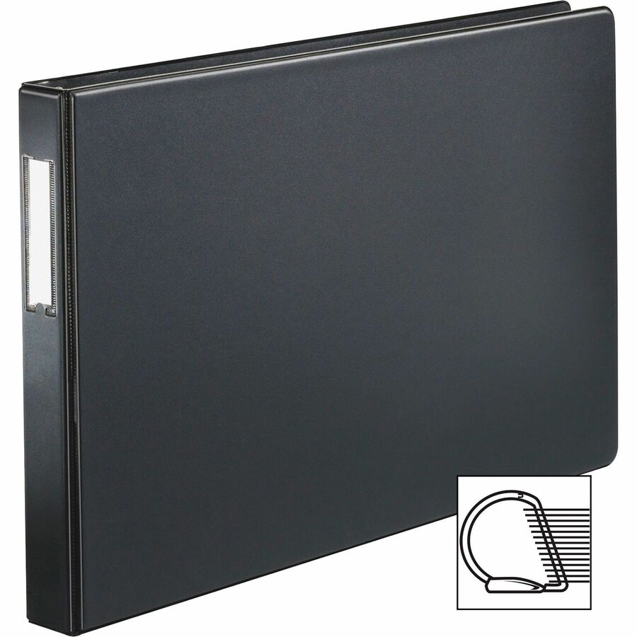 Cardinal Premier EasyOpen Locking Slant-D Tabloid Binder, 1" Capacity, 11" x 17" Sheets, 225 Sheet Capacity, 3 D-Rings, Inside Pockets, Black, Vinyl, 1 Each