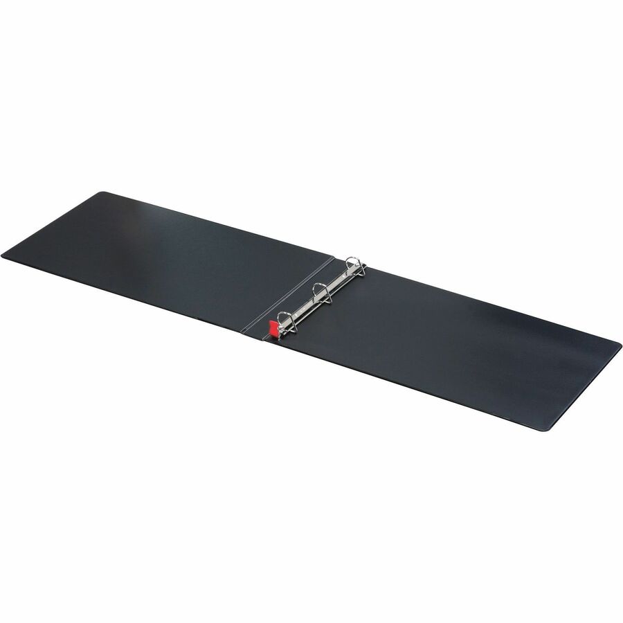 Cardinal Premier EasyOpen Locking Slant-D Tabloid Binder, 1" Capacity, 11" x 17" Sheets, 225 Sheet Capacity, 3 D-Rings, Inside Pockets, Black, Vinyl, 1 Each