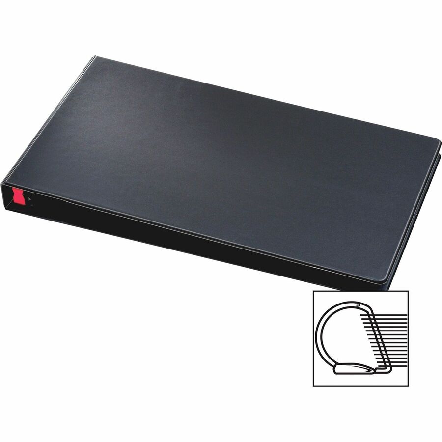 Cardinal Premier EasyOpen Locking Slant-D Tabloid Binder, 1" Capacity, 11" x 17" Sheets, 225 Sheet Capacity, 3 D-Rings, Inside Pockets, Black, Vinyl, 1 Each
