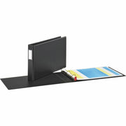 Cardinal Premier EasyOpen Locking Slant-D Tabloid Binder, 1-1/2" Capacity, 11" x 17" Sheet Size, 350 Sheet Capacity, 3 D-Rings, Inside Pockets, Black, Vinyl, Recycled, 1 Each