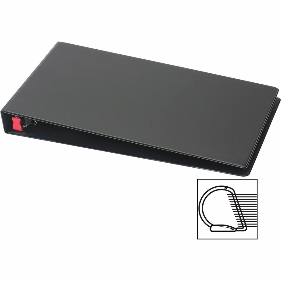 Cardinal Premier EasyOpen Locking Slant-D Tabloid Binder, 1-1/2" Capacity, 11" x 17" Sheet Size, 350 Sheet Capacity, 3 D-Rings, Inside Pockets, Black, Vinyl, Recycled, 1 Each