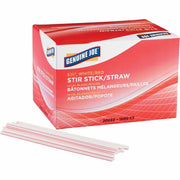 Genuine Joe 5-1/2" Plastic Stir Stick/Straws - 5.5" Length - Plastic - White - 1000 / Box