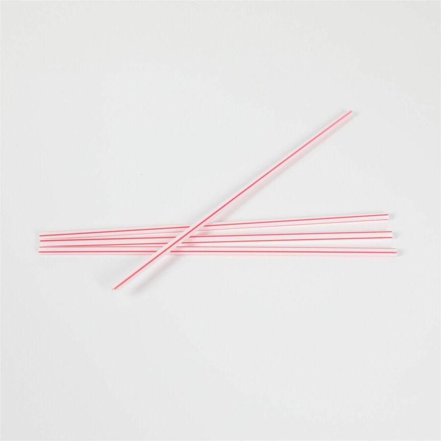 Genuine Joe 5-1/2" Plastic Stir Stick/Straws - 5.5" Length - Plastic - White - 1000 / Box