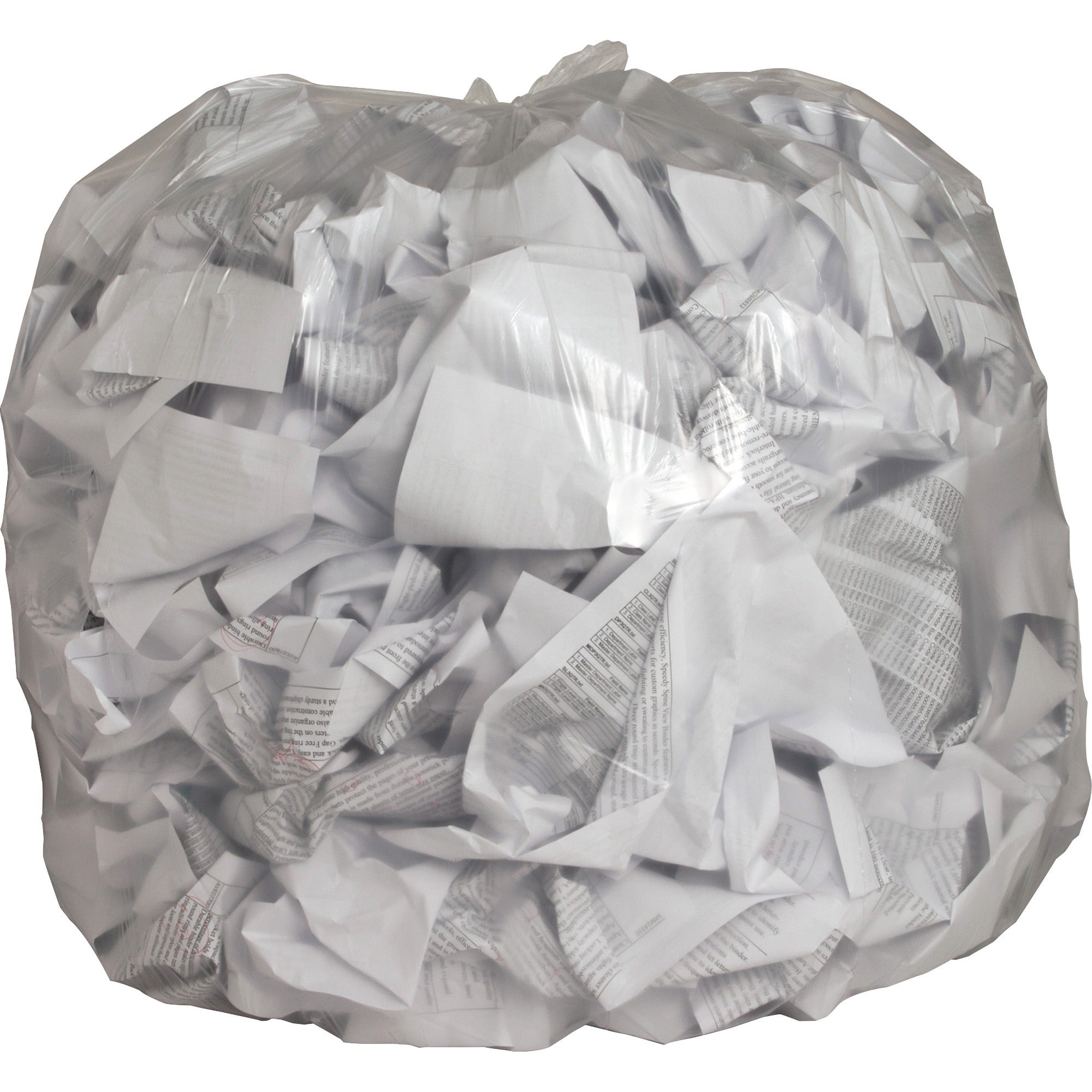 Genuine Joe Clear Trash Can Liners - 45 gal Capacity - 46" Length x 40" Width x 0.60 mil (15 Micron) Thickness - Low Density - Clear - Film - Multipurpose - Recycled - 250/Box - 1 Carton