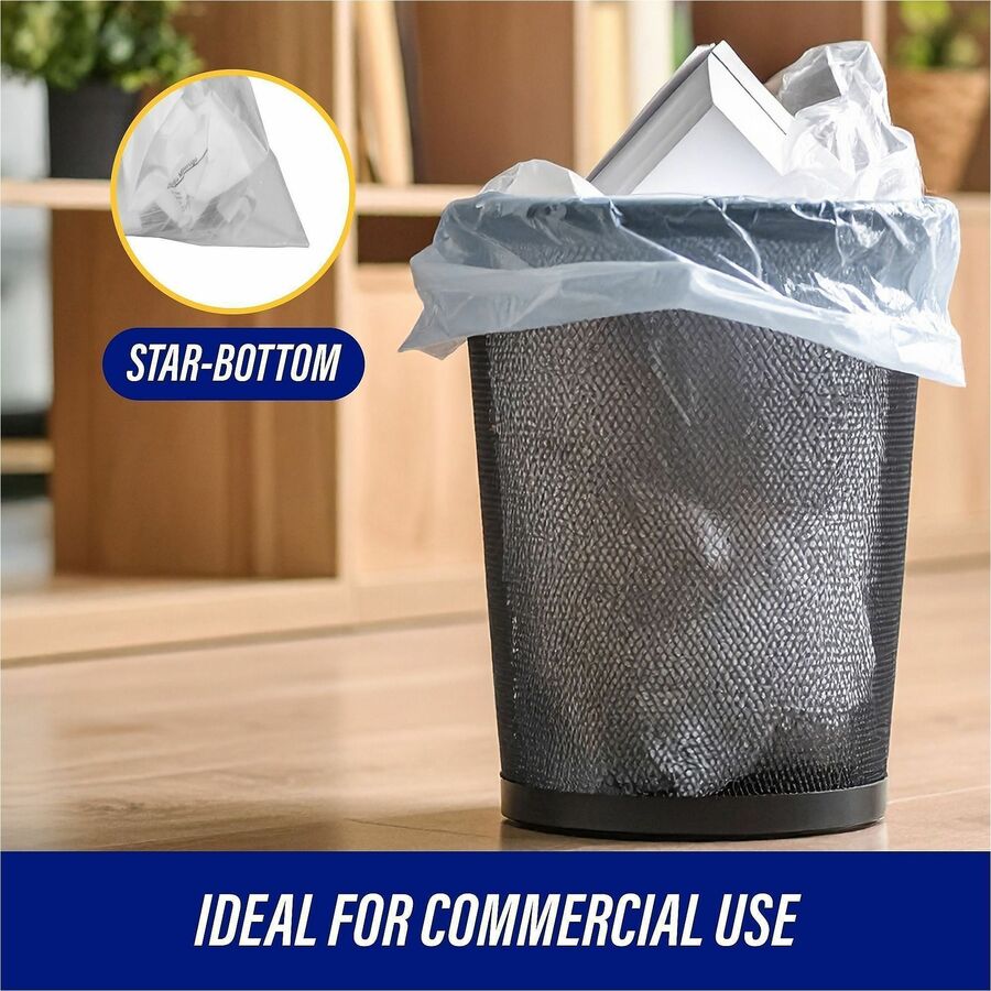 Genuine Joe Clear Trash Can Liners - 56 gal Capacity - 48" Length x 43" Width x 0.80 mil (20 Micron) Thickness - Low Density - Clear - Film - Multipurpose - Recycled - 100/Box - 1 Carton