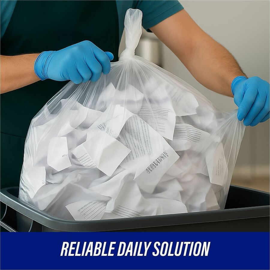 Genuine Joe Clear Trash Can Liners - 56 gal Capacity - 48" Length x 43" Width x 0.80 mil (20 Micron) Thickness - Low Density - Clear - Film - Multipurpose - Recycled - 100/Box - 1 Carton