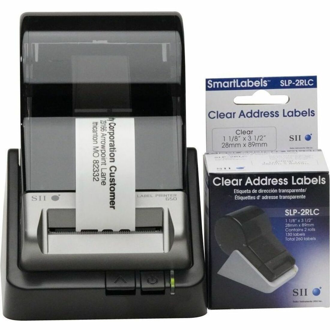 3 1/2" Widthss x 1 1/10" Length - Rectangle - Clear - 130 / Roll - 130/Roll - 2 / Box