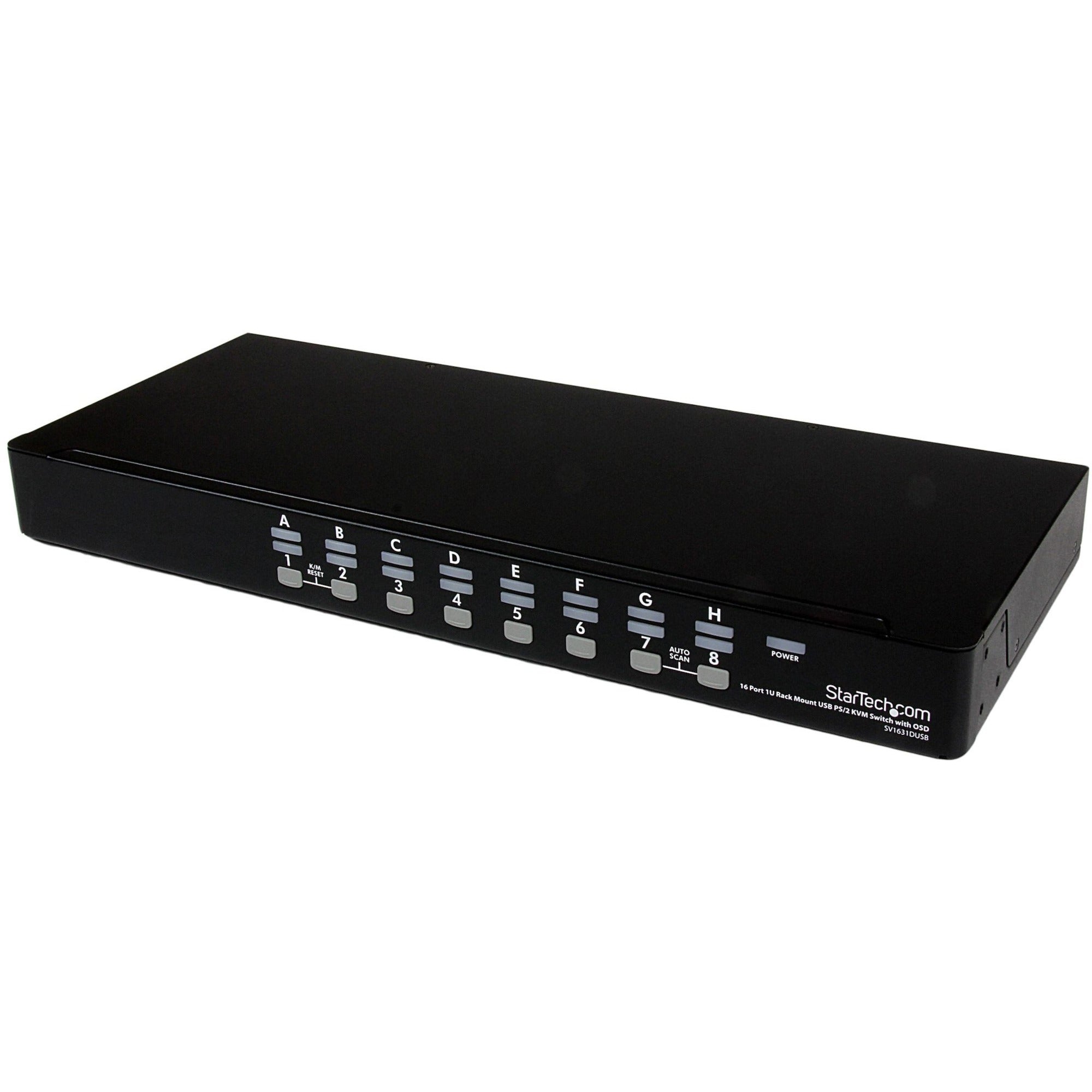 StarTech.com 16 Port 1U Rackmount USB PS/2 KVM Switch