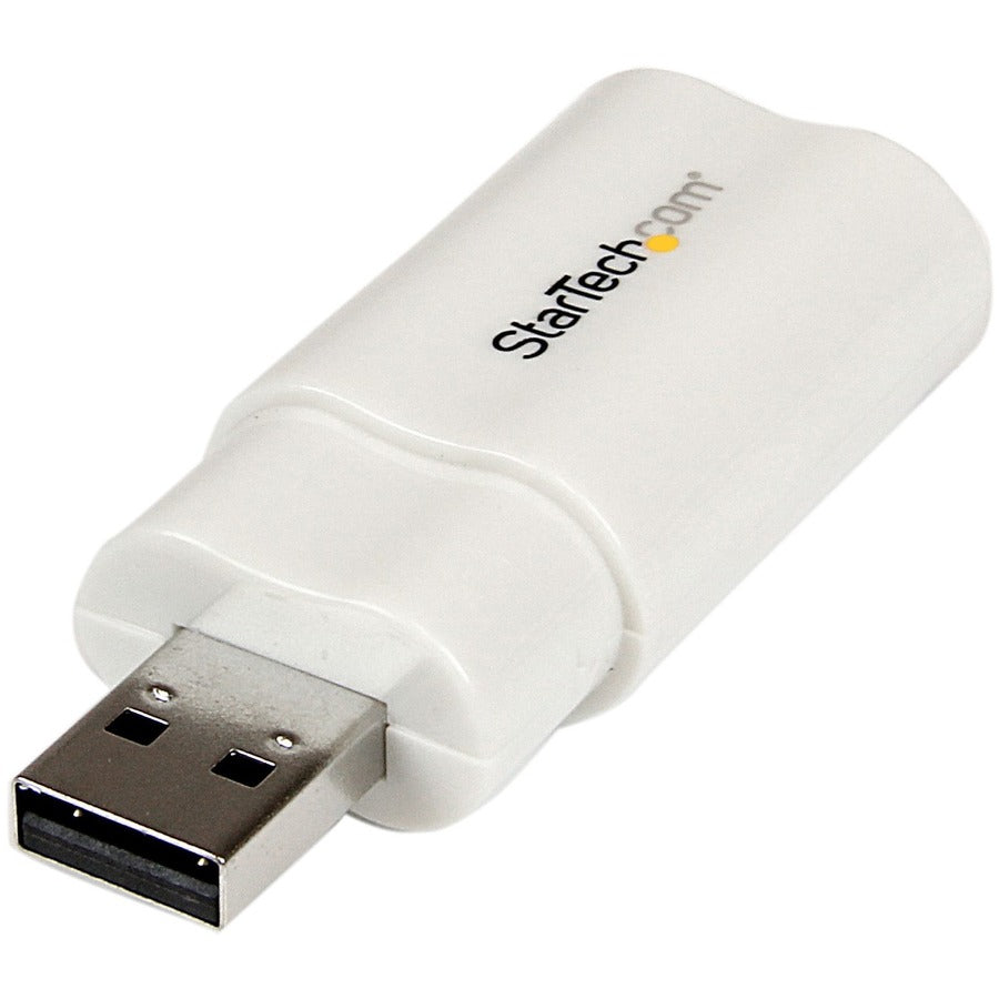 StarTech.com USB 2.0 to External Stereo Audio Adapter - 1 x Type A USB 2.0 USB Male - 1 x Mini-phone Audio In Female, 1 x Mini-phone Audio Out Female - White - 1 Each - TAA Compliant