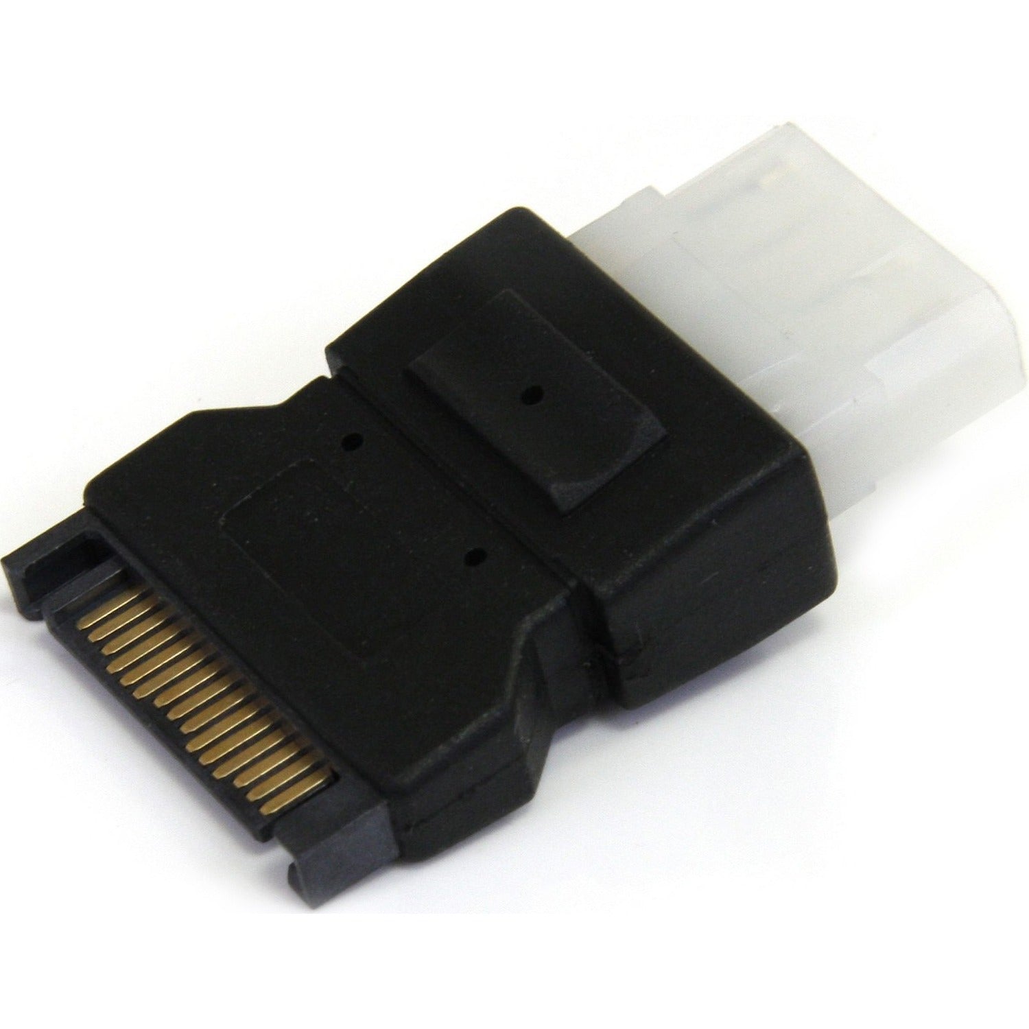 StarTech.com Power Cable Adapter - 1 x 15-pin SATA Male - 1 x 4-pin LP4 Power Female - Black - 1 Each