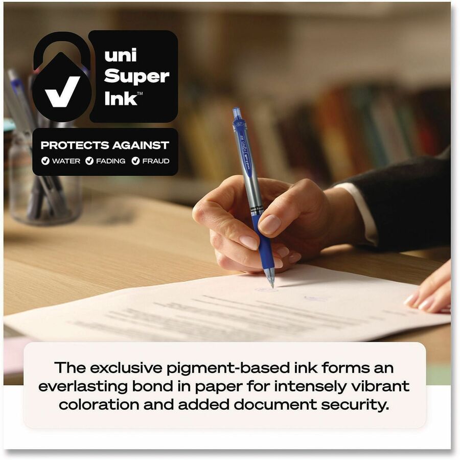 uniball™ SigNo RT Gel Ink Pens - 0.7 mm Medium Pen Point - Refillable - Retractable - Blue Ink - Gel-based - Document - 1 Each