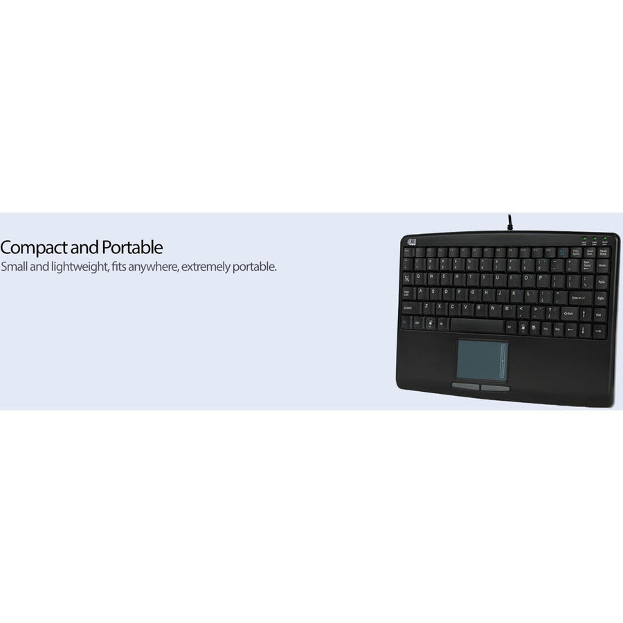 Adesso Mini Touchpad Keyboard (Black, USB)