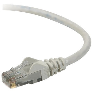 Belkin Cat6 Snagless Patch Cable - 1 ft Category 6 Network Cable for Network Device, VoIP Device - First End: 1 x RJ-45 Network - Male - Second End: 1 x RJ-45 Network - Male - Patch Cable - Gold Plated Connector - 24 AWG - Gray - 1 Each