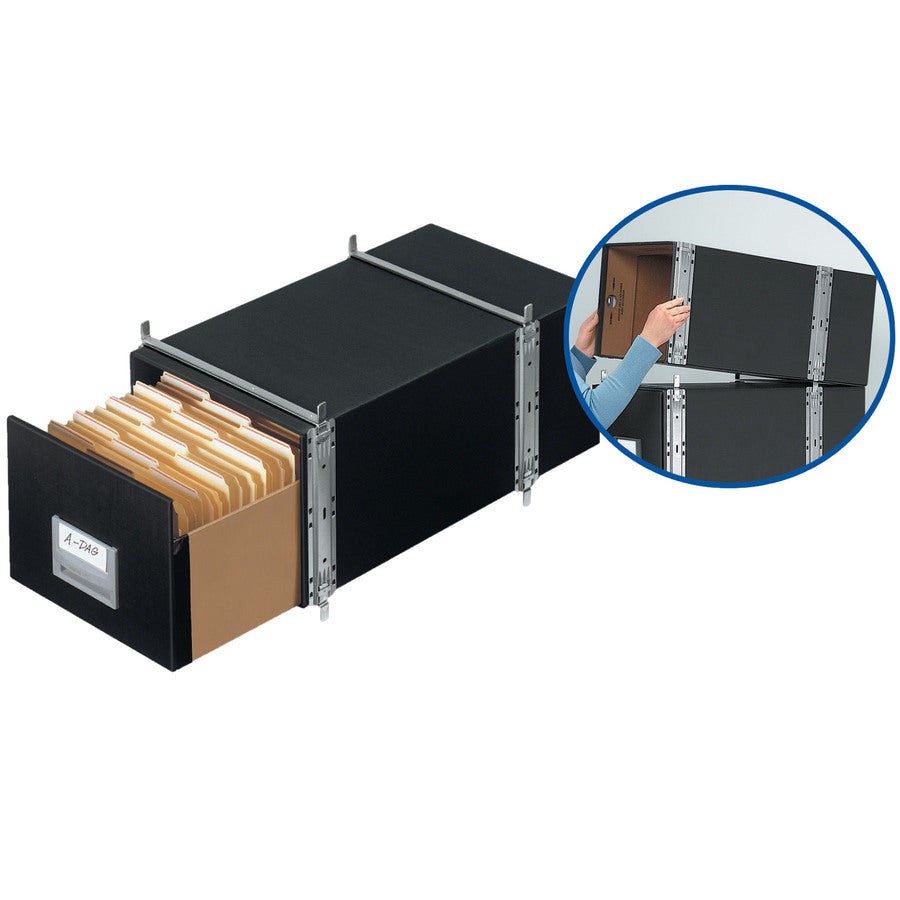 Internal Dimensions: 15" Width x 24" Depth x 10.50" Height - External Dimensions: 17" Width x 25.5" Depth x 11.1" Height - Media Size Supported: Legal - Interlocking Closure - Heavy Duty - Stackable - Steel - Black, Blue - For File - Recycled - 6 / Carton