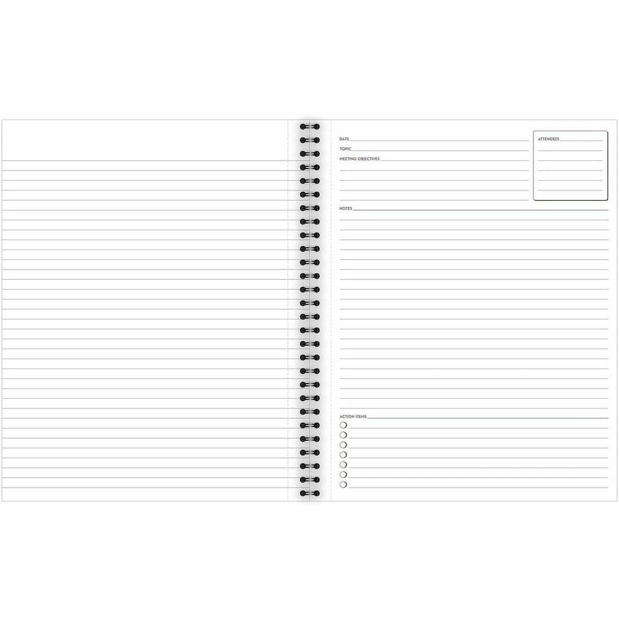 80 Sheets - Wire Bound - Letter - 8 1/2" x 11" Sheet Size - Black Linen Cover - Perforated - 1 Each