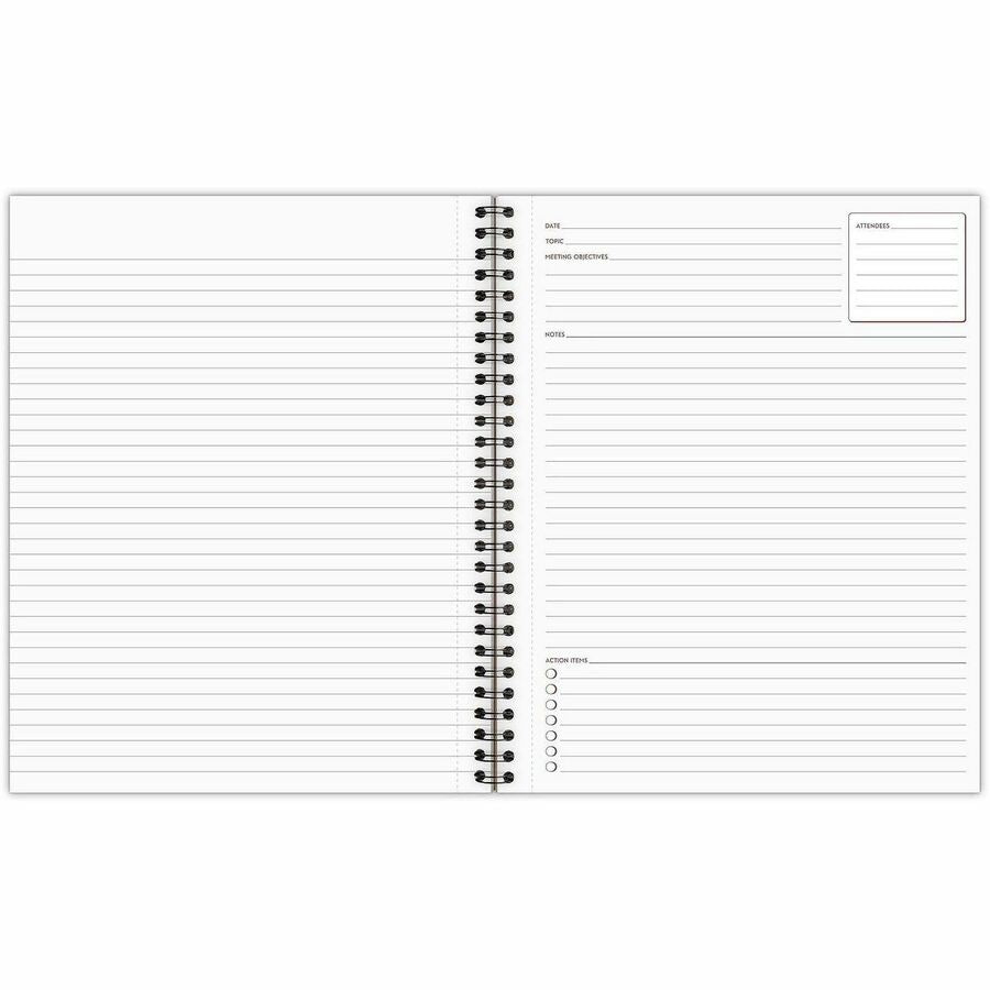 80 Sheets - Wire Bound - Letter - 8 1/2" x 11" Sheet Size - Black Linen Cover - Perforated - 1 Each