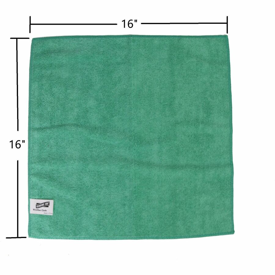 Genuine Joe Color-coded Microfiber Cleaning Cloths - 16" Width x 16" Length - Assorted - MicroFiber - 4 / Pack
