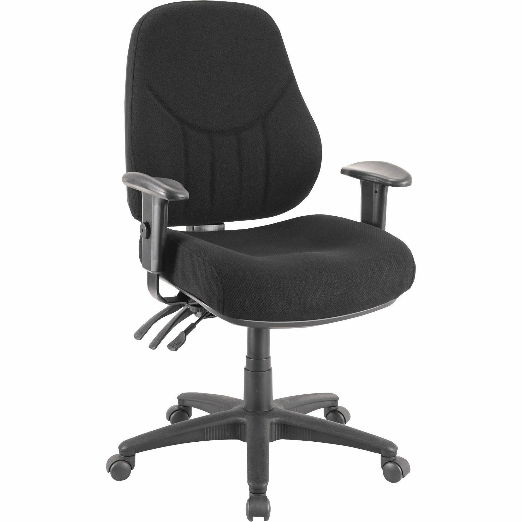 Lorell Bailey High-Back Multi-Task Chair - Black Seat Color - Acrylic Seat Material - Black Frame Color - 1 Each