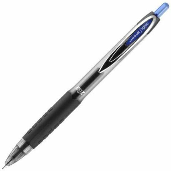 uniball™ 207 Needle Gel Pens - 0.7 mm Medium Needle Pen Point - Retractable - Blue Ink - Blue Barrel - 1 Dozen