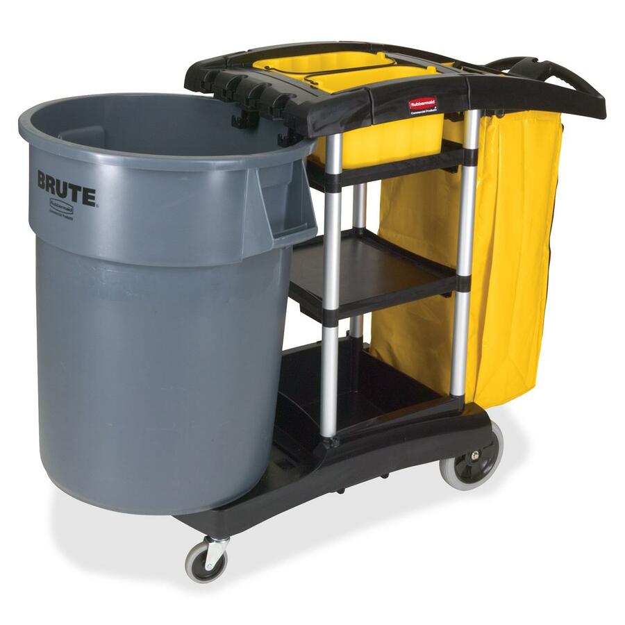 4 Casters - 4" , 8" Caster Size - Plastic, Aluminum - 21.75" Width x 49.75" Depth x 38.30" Height - Black - 1 Each
