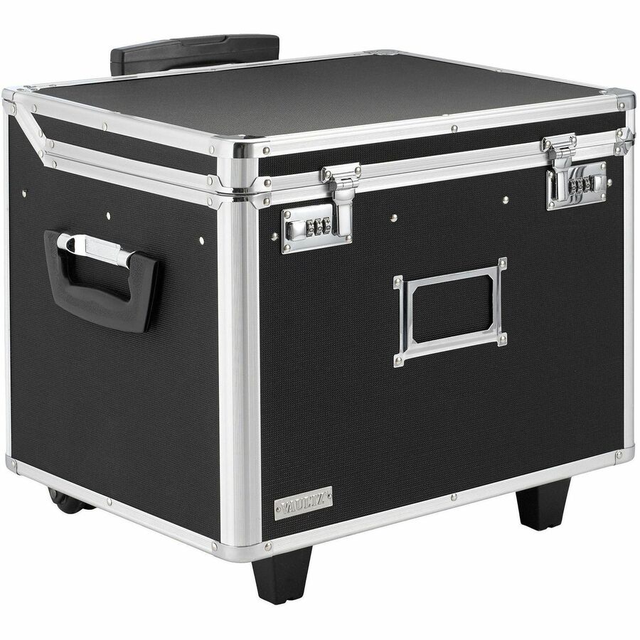 Telescopic Handle - 2 Casters - Polyvinyl Chloride (PVC) - 17.50" Width x 15.50" Depth x 14.50" Height - Black - 1 Each