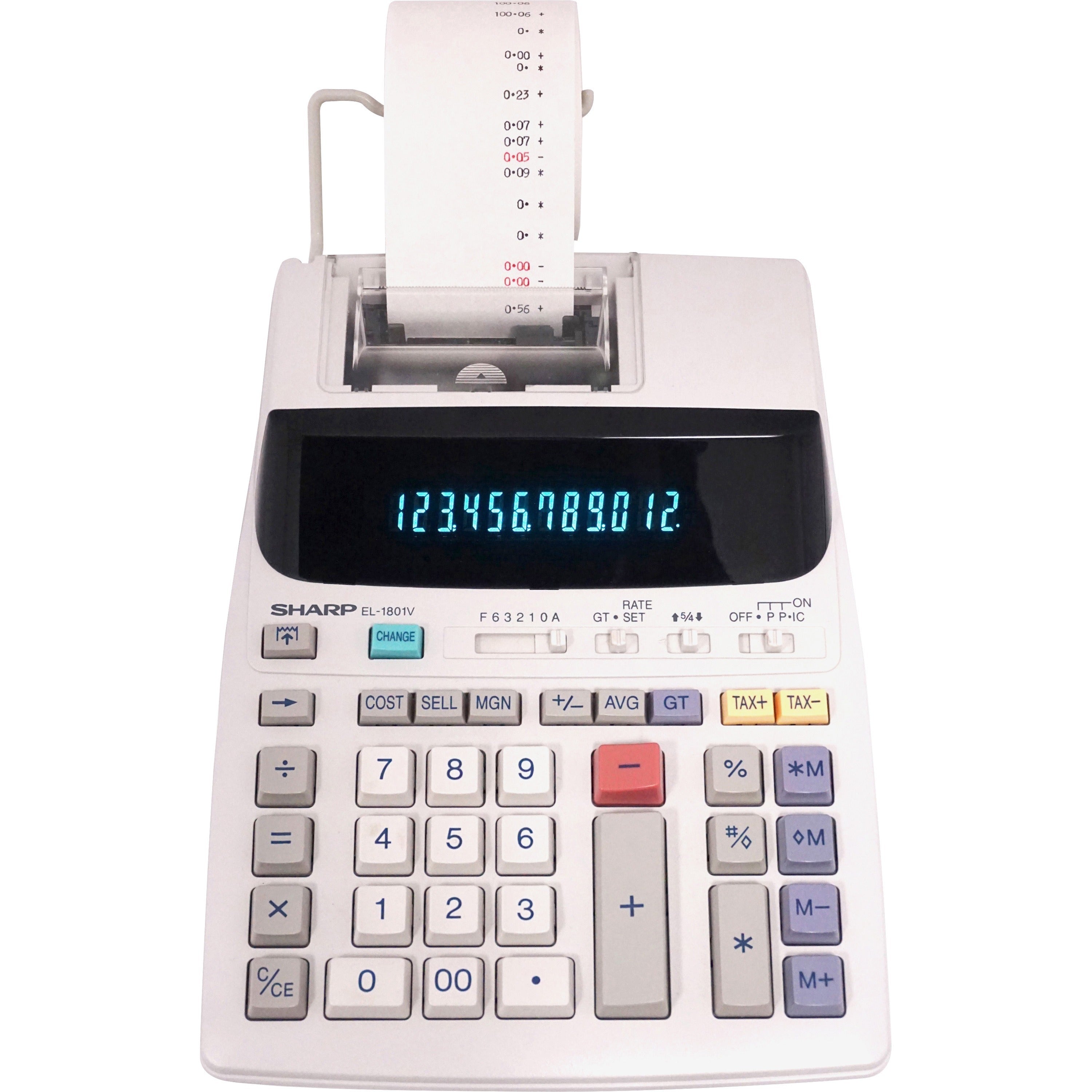 2 lps - Item Count, Paper Holder, Large Display, 4-Key Memory, Sign Change - 12 Digits - Power Adapter Powered - 10" Height x 7.6" Width x 2.4" Depth x 3.4" Length - Off White - 1 Each