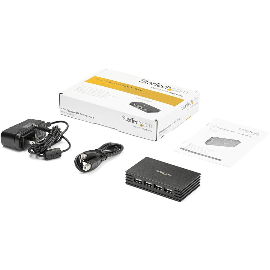 StarTech.com 4 Port Compact Black USB 2.0 Hub