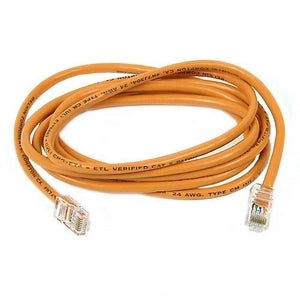 Belkin RJ45 Category 5e Patch Cable - 1 ft Category 5e Network Cable - First End: 1 x RJ-45 - Male - Second End: 1 x RJ-45 - Male - Patch Cable - Orange - 1 Each