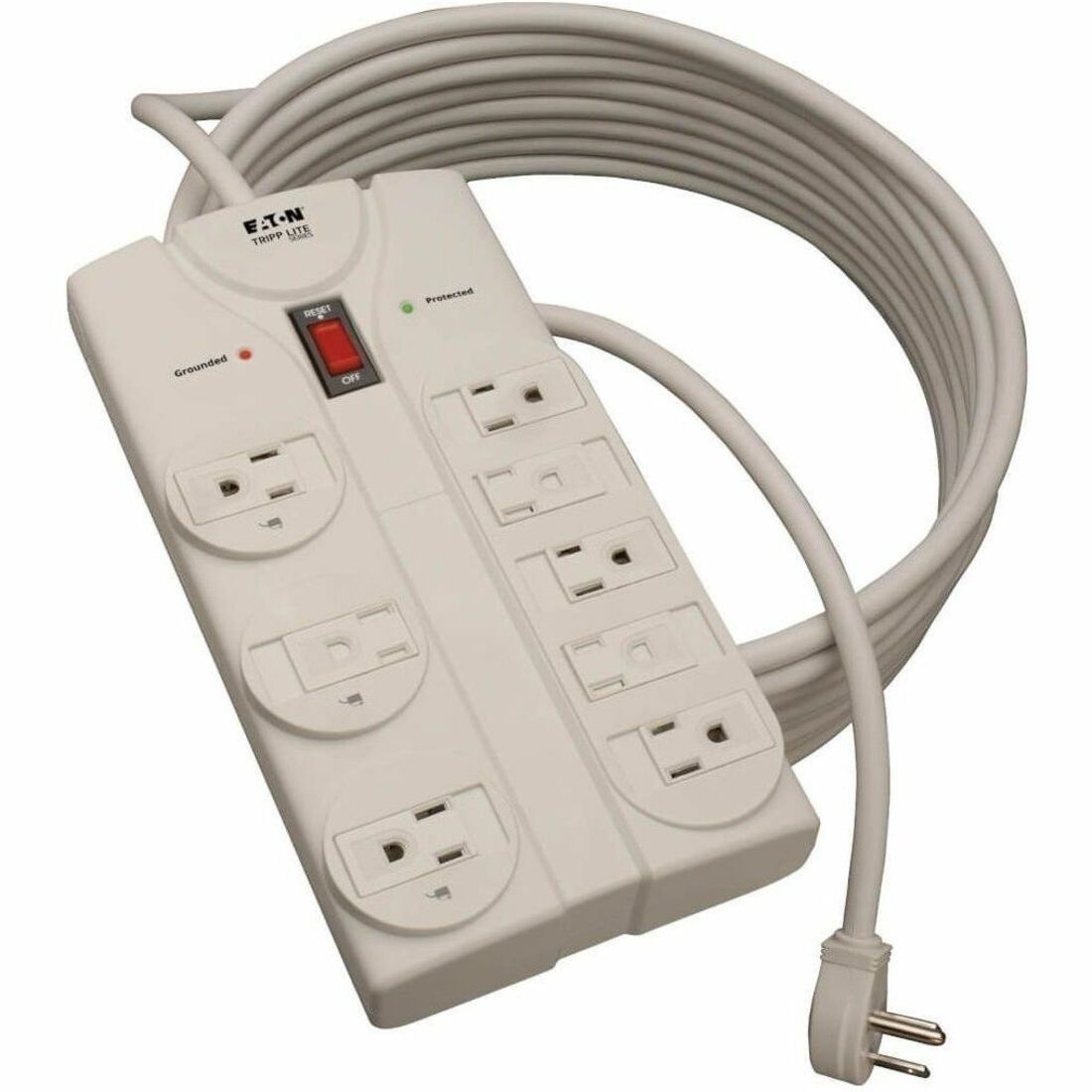 Light Gray - NEMA 5-15P - 8 x NEMA 5-15R - 1800 VA - 1440 J - 120 V AC Input - 120 V AC Output - 25 ft