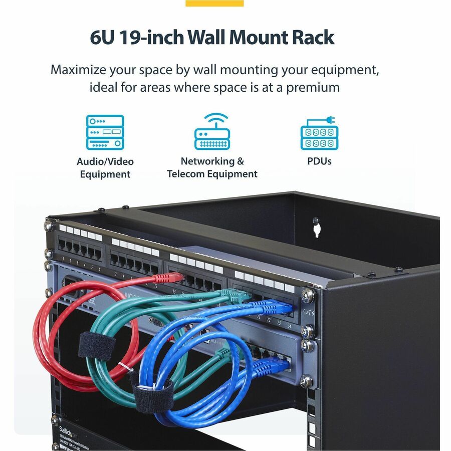 StarTech.com 6U Wall-Mounting Bracket for Patch Panel - 13.78 in. Deep