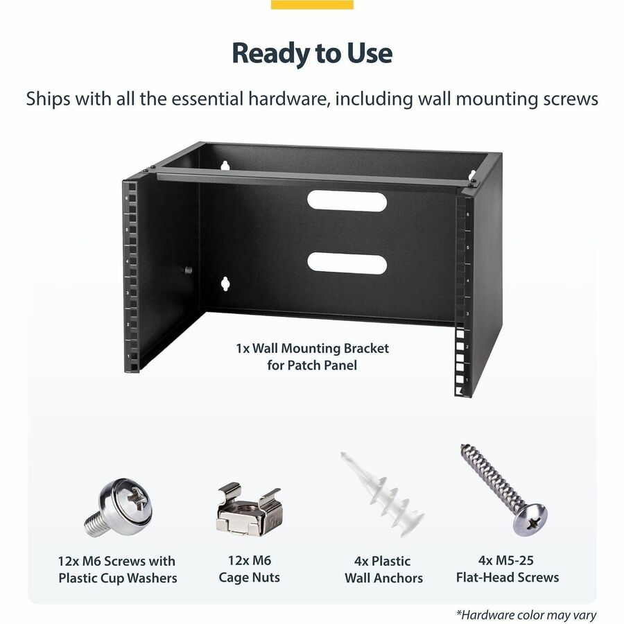 StarTech.com 6U Wall-Mounting Bracket for Patch Panel - 13.78 in. Deep