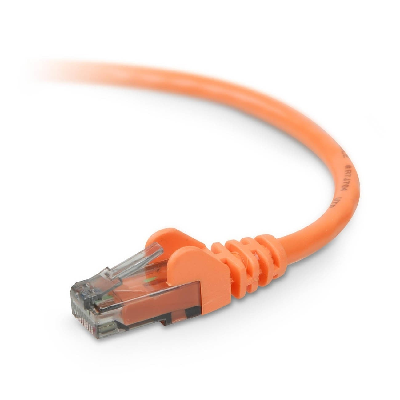Belkin RJ45 Category 6 Snagless Patch Cable - 8 ft Category 6 Network Cable - First End: 1 x RJ-45 - Male - Second End: 1 x RJ-45 - Male - Patch Cable - Orange - 1 Each