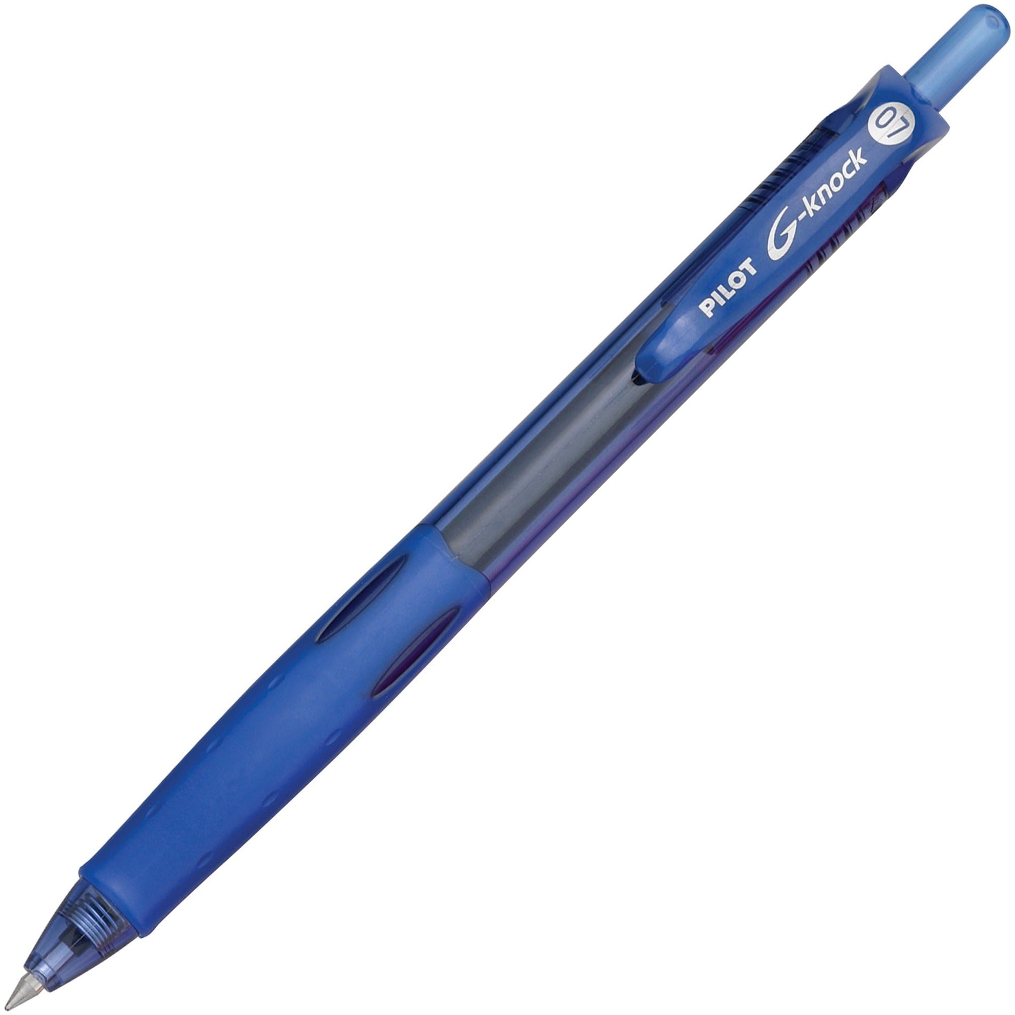 Pilot Retractable Gel Ink Pens - 0.7 mm Fine Pen Point - Refillable - Retractable - Blue Ink - Gel-based - Blue Barrel - 1 Dozen