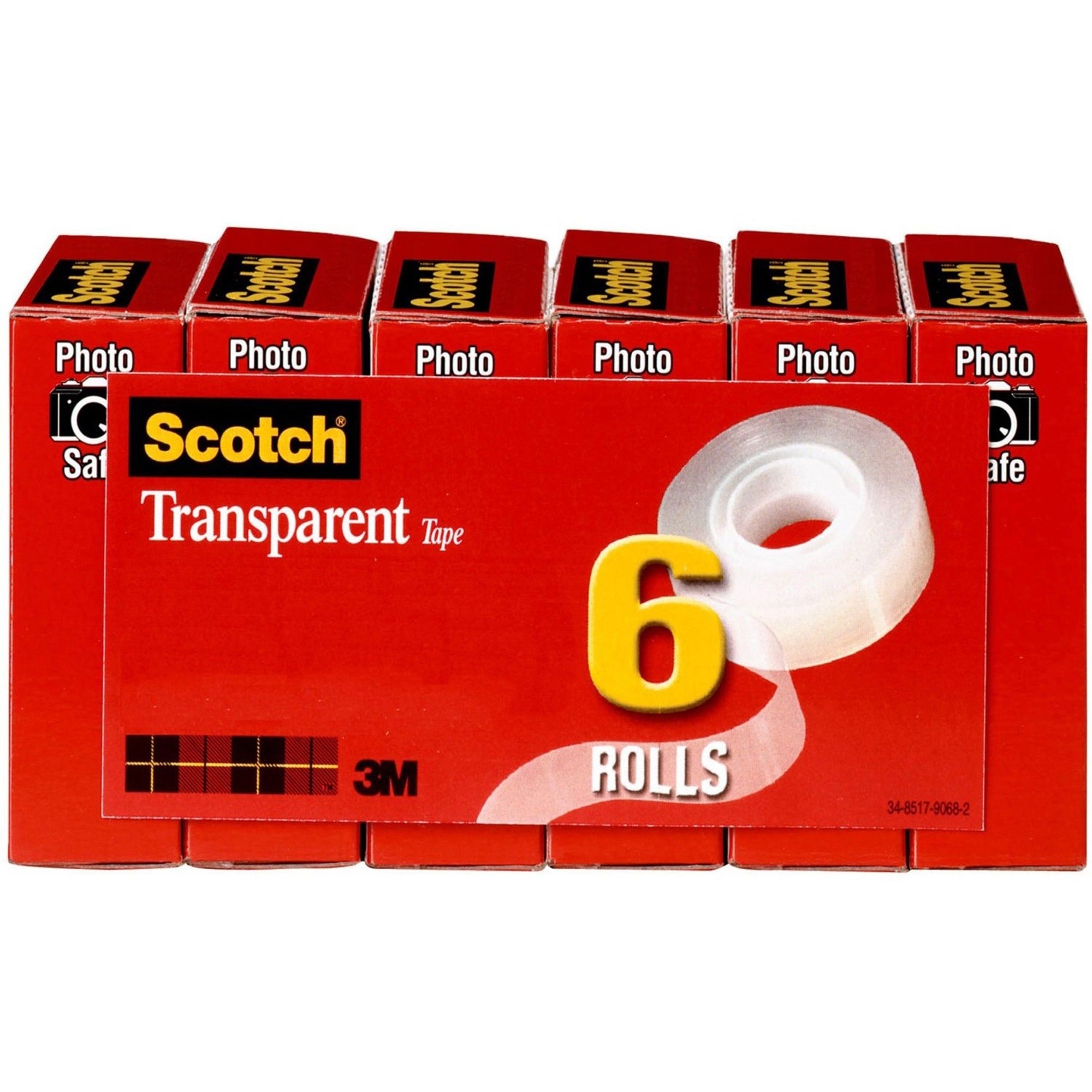36 yd Length x 0.75" Width - 1" Core - Clear - Stain Resistant, Moisture Resistant, Long Lasting - For Wrapping, Sealing, Mending, Label Protection - 1 Pack