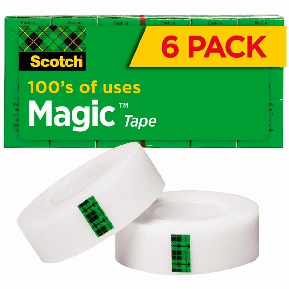 Scotch 3/4"W Magic Tape - 36 yd Length x 0.75" Width - 1" Core - Matte - Clear - Split Resistant, Tear Resistant - For Mending, Splicing - 1 Pack