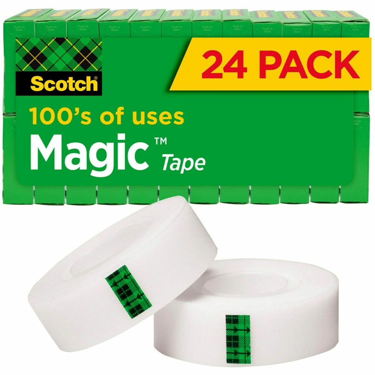 Scotch 3/4"W Magic Tape - 27.78 yd Length x 0.75" Width - 1" Core - Matte - Clear - Split Resistant, Tear Resistant - For Mending, Splicing - 1 Pack