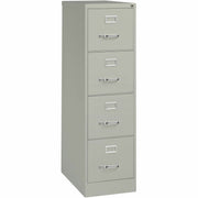 Lorell Fortress Series 25" Commercial-Grade Vertical File Cabinet - 15" Width x 25" Depth x 52" Height - 4 x Drawer(s) for File - Letter - Vertical - Security Lock, Ball-bearing Suspension, Heavy Duty - Light Gray - Steel - Recycled
