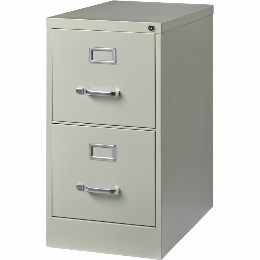 Lorell Fortress Series 25" Commercial-Grade Vertical File Cabinet - 15" Width x 25" Depth x 28.4" Height - 2 x Drawer(s) for File - Letter - Vertical - Security Lock, Ball-bearing Suspension, Heavy Duty - Light Gray - Steel - Recycled