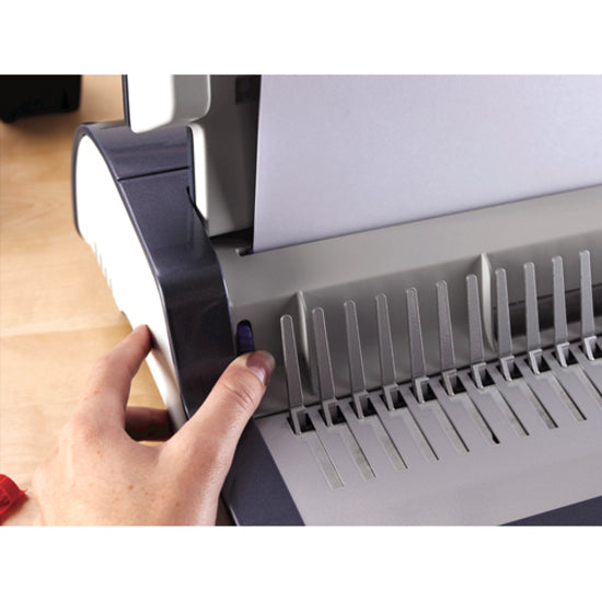 CombBind - 500 Sheet(s) Bind - 25 Punch - 5.1" Height x 16.9" Width x 15.4" Depth - Metallic Silver, Black