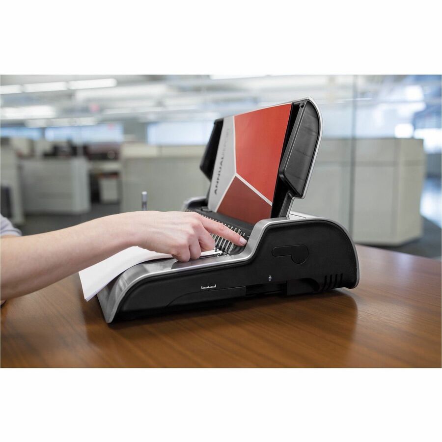 CombBind - 500 Sheet(s) Bind - 25 Punch - 5.1" Height x 16.9" Width x 15.4" Depth - Metallic Silver, Black