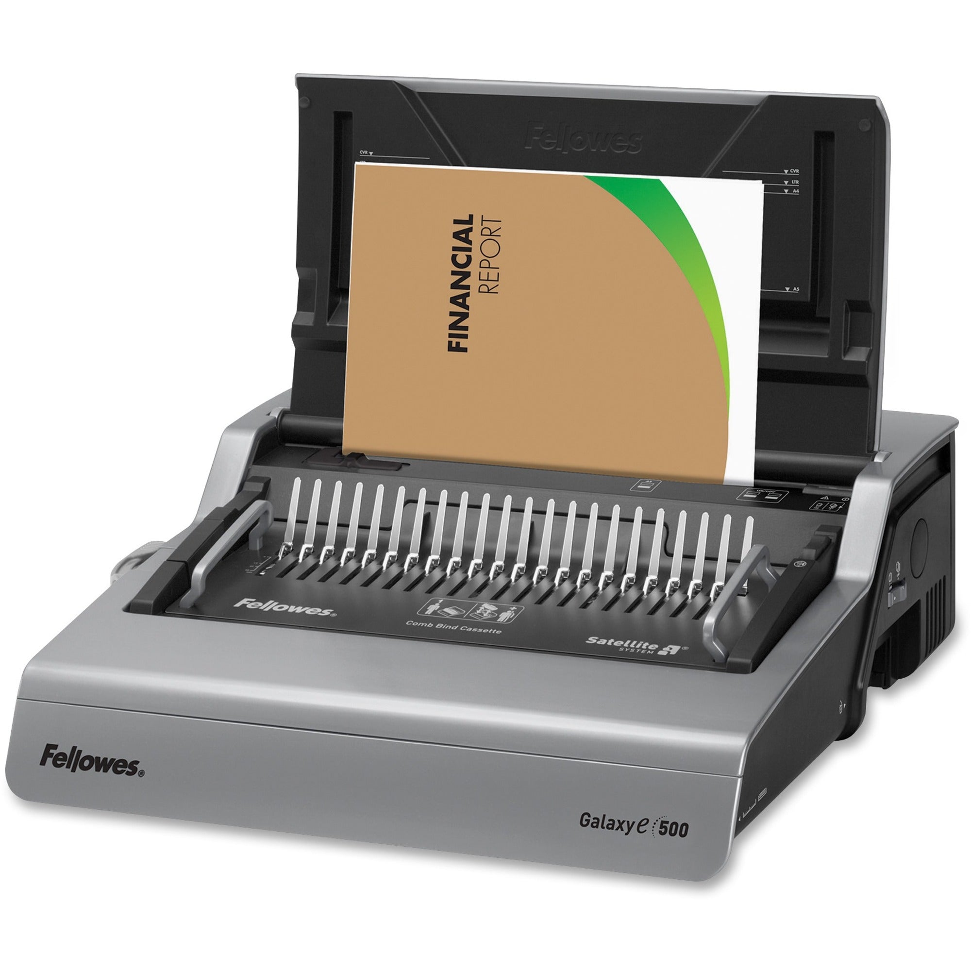 CombBind - 500 Sheet(s) Bind - 28 Punch - Letter - 6.5" Height x 19.6" Width x 17.8" Depth - Metallic Silver, Black