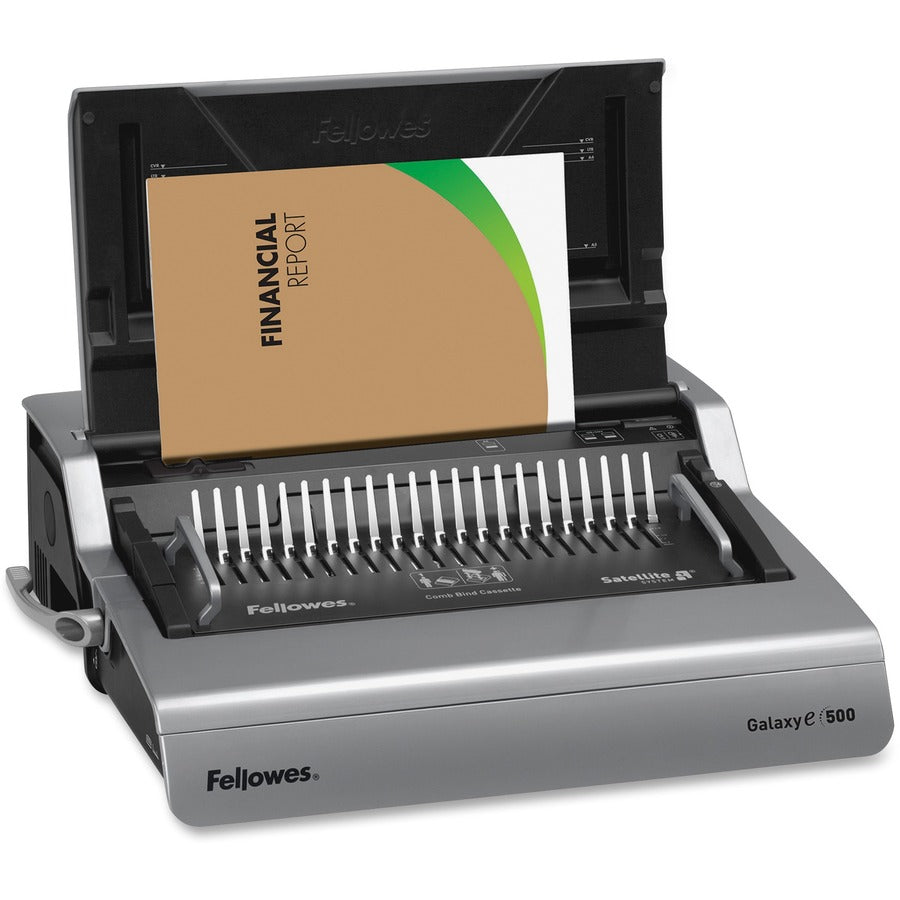 CombBind - 500 Sheet(s) Bind - 28 Punch - Letter - 6.5" Height x 19.6" Width x 17.8" Depth - Metallic Silver, Black