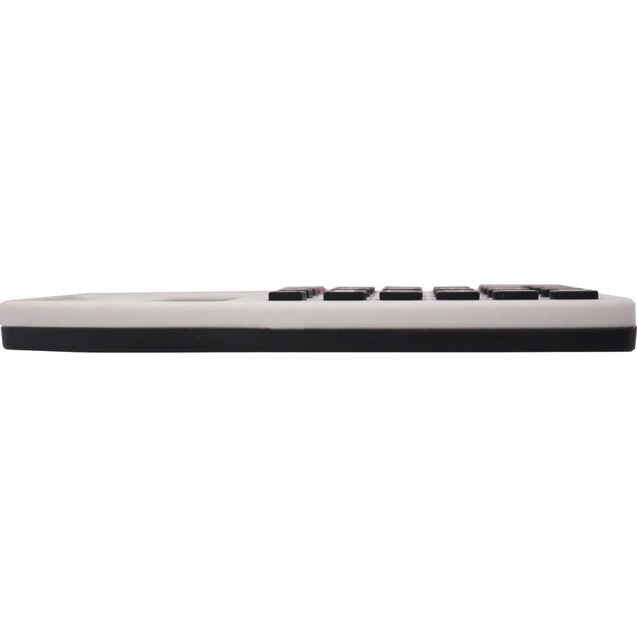 4 Functions - Large LCD, Easy-to-read Display, Rubber Keytop, Dual Power - 8 Digits - LCD - Battery/Solar Powered - 0.3" Height x 2.3" Width x 4" Depth - Gray - Rubber - 1 Each