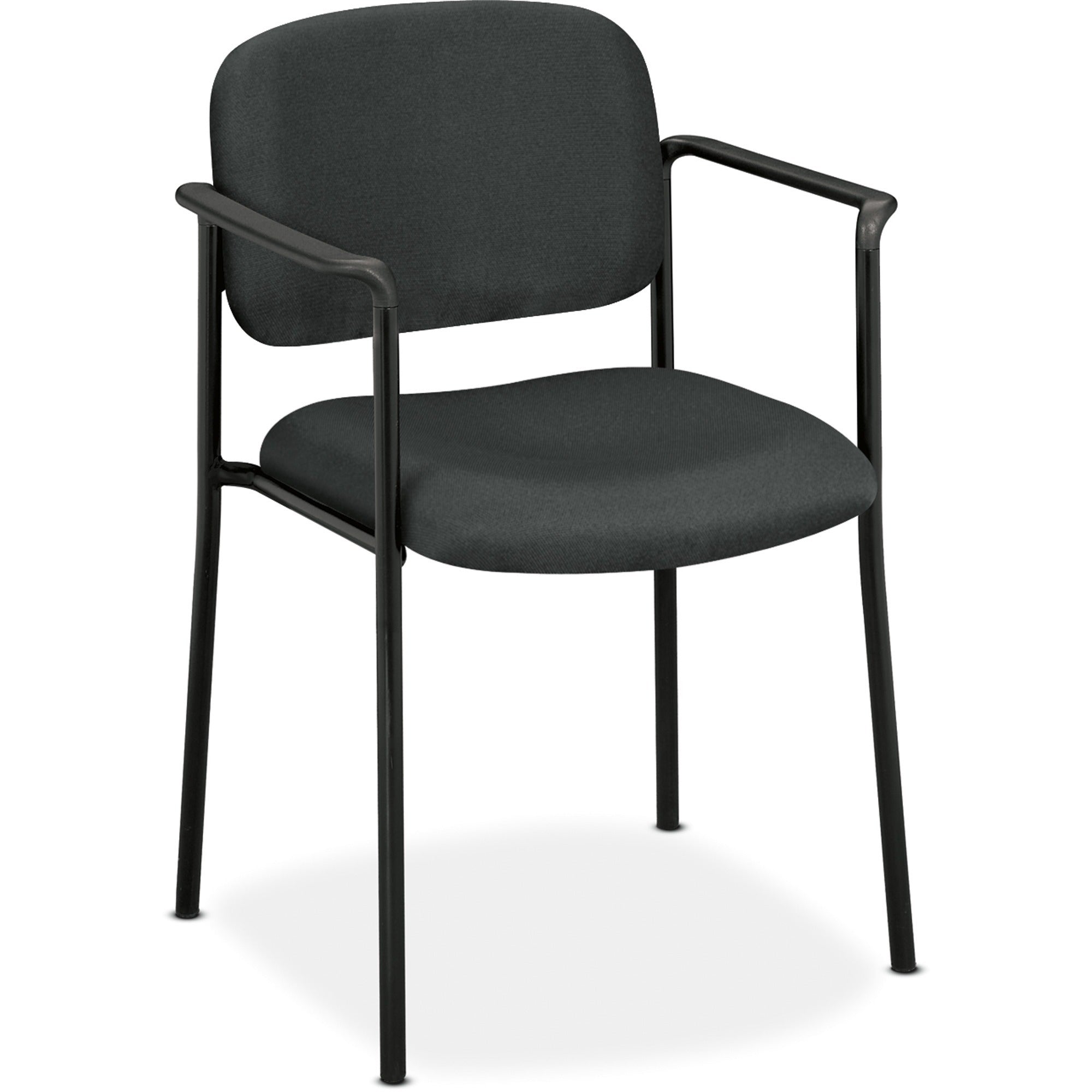 HON Scatter Stacking Guest Chair - Charcoal Seat Color - Fabric Seat Material - Black Frame Color - Steel Frame Material - Charcoal - Armrest - 1 Each