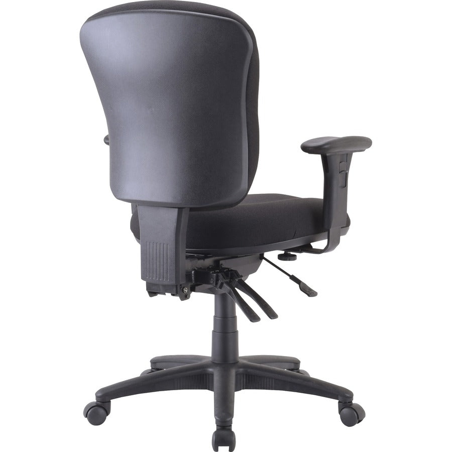 Lorell Accord Series Mid-Back Task Chair - Black Seat Color - Polyester Seat Material - Black Frame Color - 1 Each