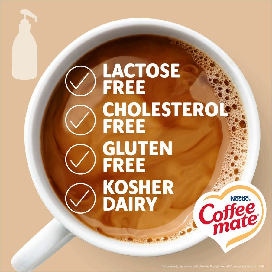 Coffee mate Sweetened Original Liquid Concentrate Coffee Creamer - Pump Bottle - Sweetened Original Flavor - 50.70 fl oz (1.50 L) - 300 Serving - 1 Each
