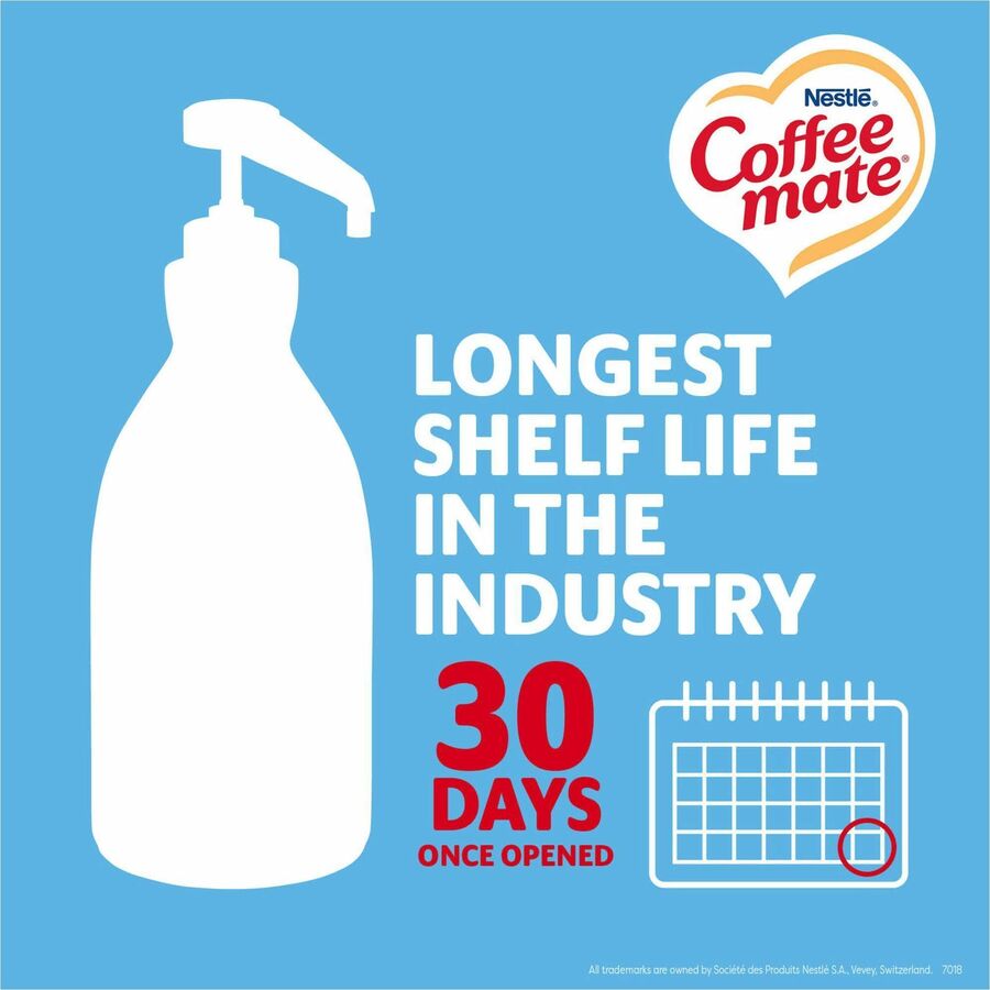 Coffee mate French Vanilla Liquid Concentrate Coffee Creamer - Pump Bottle - French Vanilla Flavor - 50.70 fl oz (1.50 L) - 300 Serving - 1 Each