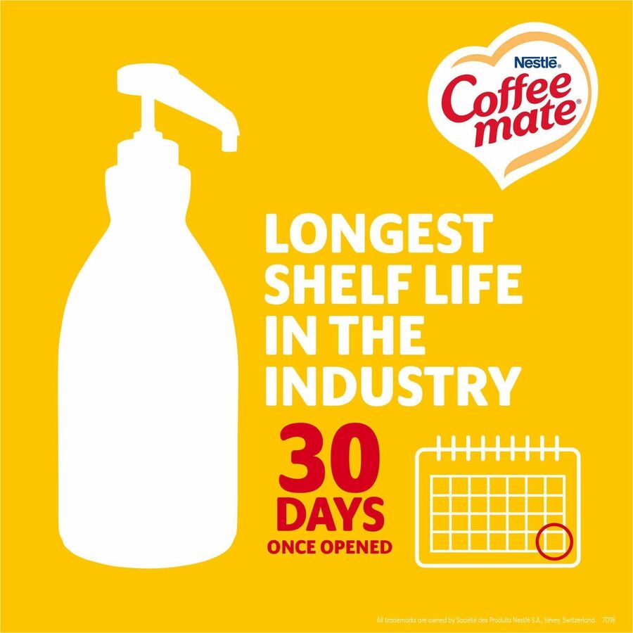 Coffee mate Hazelnut Liquid Concentrate Coffee Creamer - Pump Bottle - Hazelnut Flavor - 50.70 fl oz (1.50 L) - 300 Serving - 1 Each