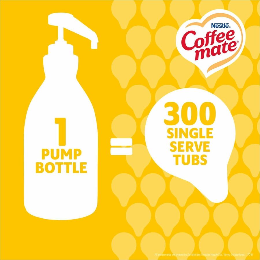 Coffee mate Hazelnut Liquid Concentrate Coffee Creamer - Pump Bottle - Hazelnut Flavor - 50.70 fl oz (1.50 L) - 300 Serving - 1 Each